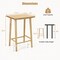25.5 Inch Bar Stools Set of 2 with Footrest-Natural - 17.5" x 14" x 25.5" (L x W x H)